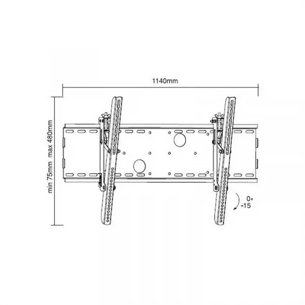 Наклонное настенное крепление Reflecta Plano Flat 71-15, Серебристый