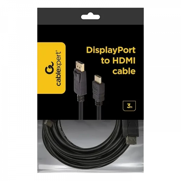 Cablu Video Cablexpert CC-DP-HDMI-3M, DisplayPort (M) - HDMI (M), 3m, Negru