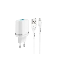 Încărcător Xpower Charger + Type-C Cable, 1USB, QC3.0, Alb