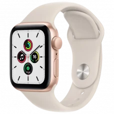 Ceas inteligent Apple Watch SE, 40mm, Carcasă din aluminiu cu bandă sport Starlight