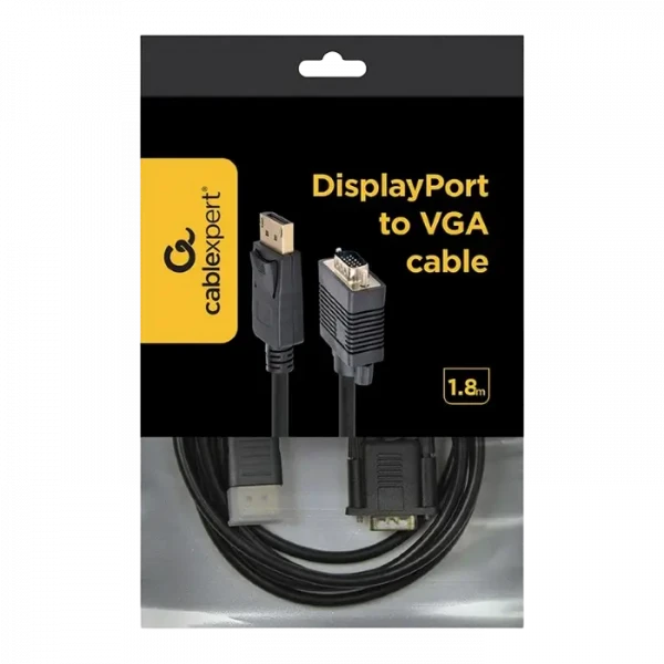 Cablu Video Cablexpert CCP-DPM-VGAM-6, DisplayPort (M) - VGA D-Sub (M), 1,8m, Negru