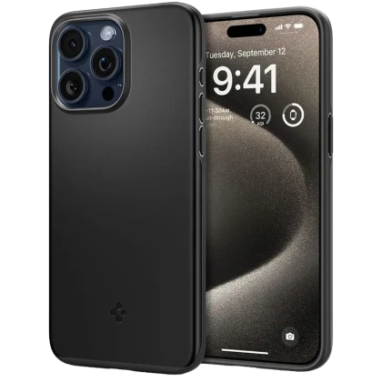 Husă Spigen iPhone 15 Pro Max Thin Fit, Negru