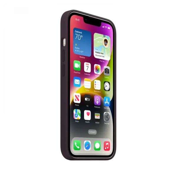 Чехол Apple iPhone 14 Silicone Case with MagSafe, Чёрно-фиолетовый