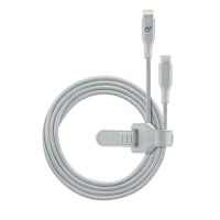 Кабель для зарядки и передачи данных Cellularline Satellite MFI, Lightning/USB Type-C, 1,2м, Серебристый