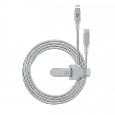 Cablu de încărcare și date Cellularline Satellite MFI, Lightning/USB Type-C, 1,2m, Argintiu