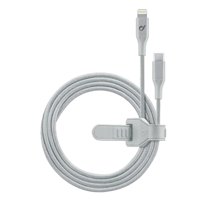 Кабель для зарядки и передачи данных Cellularline Satellite MFI, Lightning/USB Type-C, 1,2м, Серебристый