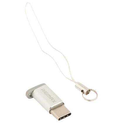 Адаптер USB Remax RA-USB1, micro-USB (F)/USB Type-C, Серебристый