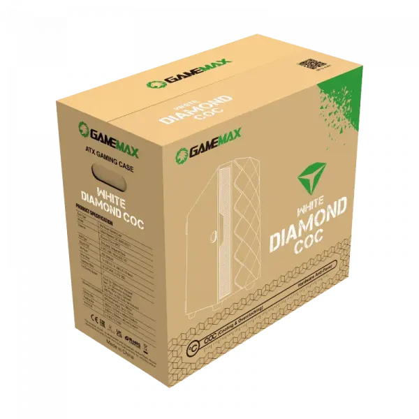 Компьютерный корпус Gamemax Diamond COC, Midi-Tower, Без блока питания, Белый
