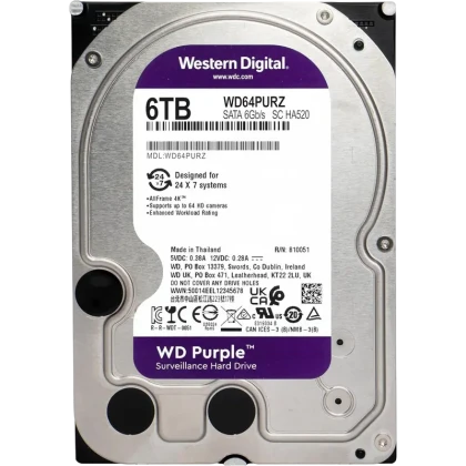 Unitate HDD Western Digital WD Purple, 3.5, 6 TB &amp;lt,WD64PURZ&amp;gt,