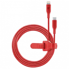 Cablu încărcare și sincronizare Cellularline Satellite MFI, USB Type-C/Lightning, 1m, Roșu