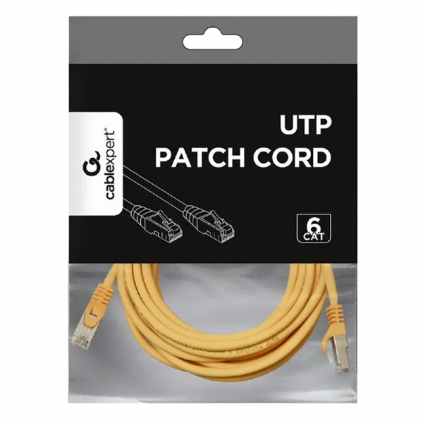 Патч-корд Cablexpert PP6U-3M/Y, Cat6 UTP, 3м, Жёлтый
