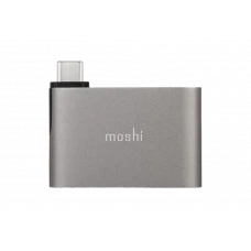 Adaptor pentru cablu USB Moshi USB-C to Dual USB-A Adapter, USB Type-C/USB Type-A, Gri