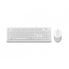 Set Tastatură + Mouse A4Tech F1010, Cu fir, Alb/Gri