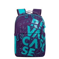 Rucsac zilnic RivaCase Heide, 15.6, Poliester, Violet/Acvamarin