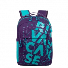 Rucsac zilnic RivaCase Heide, 15.6, Poliester, Violet/Acvamarin