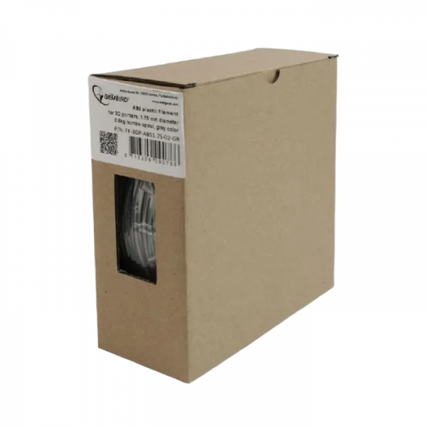 Filament pentru imprimantă 3D Gembird FF-3DP-ABS1.75-02-GR, ABS, Gri , 1.75 mm, 0,6 kg