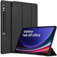 Husă pentru tabletă Samsung Tab S9 Ultra, 11, Piele artificială, Negru