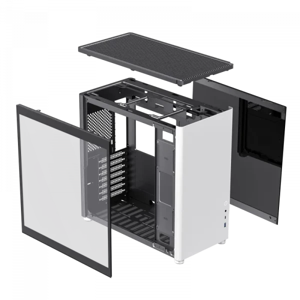 Компьютерный корпус Gamemax Spark Pro WT, Mini-Tower, Без блока питания, Белый