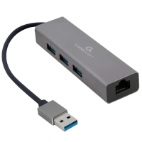 USB-концентратор Cablexpert A-AMU3-LAN-01, Серый