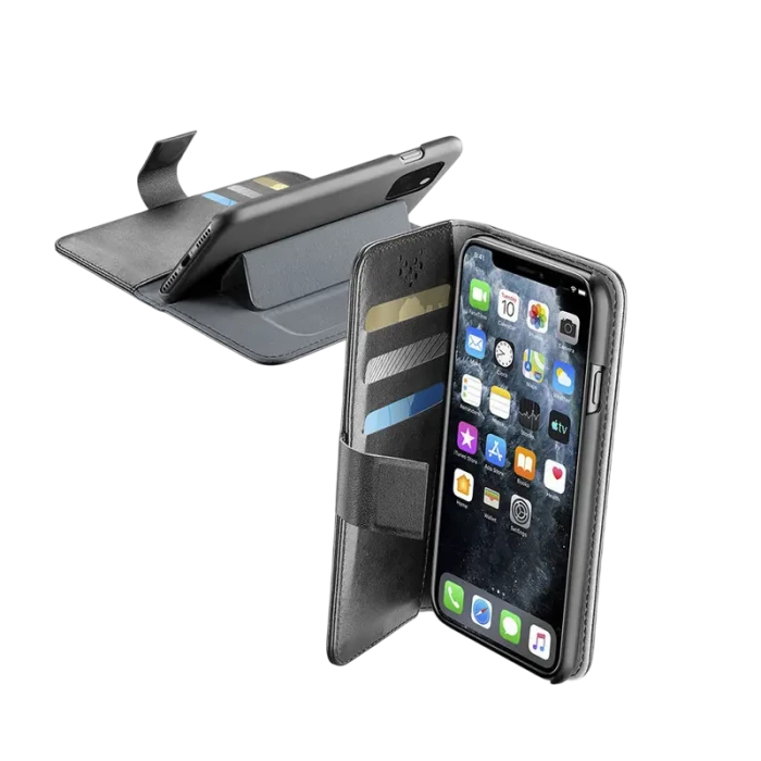 Чехол книжка Cellularline Apple iPhone 11 Book Agenda Case ЧёрныйКожа